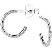 ALEXANDER YORK Paar Creolen OFFEN I Diamantstaub, 2-tlg., 925 Sterling Silber