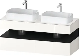 Duravit Qatego Konsolenwaschtischunterbau wandhängend Weiß Hochglanz 1400x550x600 mm - QA47670162200 QA4767016220010