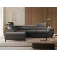 GrainGold Ecksofa L-Form Argon L, Set, Wellenfederkern, Bettkasten, Verstellbare Kopfstützen, Schlaffunktion
