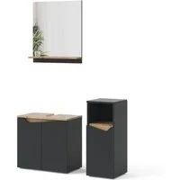 Vicco Badmöbel-Set Marelle, Anthrazit/Artisan-Eiche, 3 Teile, mit Midischrank, (3-St., 3er Set)