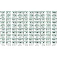 Wellgro Vorratsglas Einmachgläser Schraubdeckel grün kariert - 230 ml, (100-tlg)