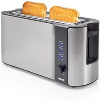 PRINCESS Toaster, 1 langer Schlitz, für Toastbrot, 1000 W, Toastmaschine schmal 1 langer Schlitz Toster mit Brötchenaufsatz