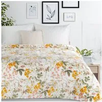 Wohndecke Spring, Eurofirany, Kuscheldecke Flanodecke mit Frühlings-Blumenmotiv 150 × 200 cm
