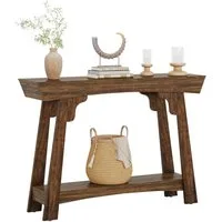 Tribesigns Konsolentisch 105cm Eingangstisch mit Lagerung, 2-Tier Holz Sofa Tisch mit Regal