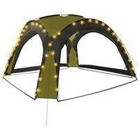 vidaXL Partyzelt Partyzelt mit LED und 4 Seitenwänden 3,6x3,6x2,3 m Grün