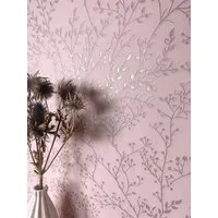 Newroom Vliestapete Äste Rose Tapete Ästetapete Äste,Blätter,Blumen, Rose Tapete Floral Äste - Ästetapete Blumentapete Rosa Pink Romantisch 3D Optik Blätter Blumen für Schlafzimmer Wohnzimmer Küche, Blumentapete