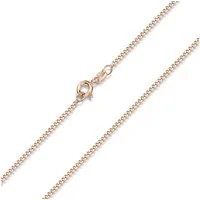 Materia Gliederkette Rosegold Panzerkette für Damen 1,7mm breit K13, Sterlingsilber, rosevergoldet