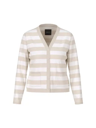 Marc Cain Additions - Gestreifter Cardigan Rethink Together smoke - Gr. - 40