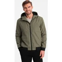 OMBRE Regenjacke Leichte Herrenjacke mit Kapuze und Netzfutter