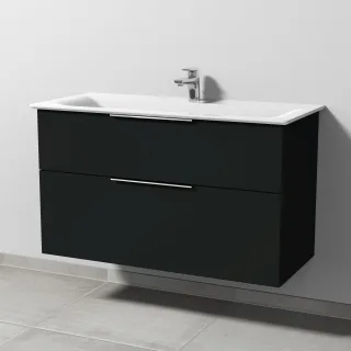 Sanipa 3way Waschtischunterbau zu Ideal Standard Connect Air Waschtisch mit 2 Auszügen, Vulkan-Matt UP6431V