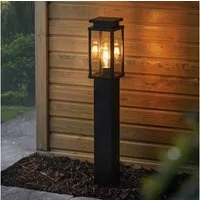 Lights4fun Dekofigur Ebony Wegeleuchte aus Aluminium