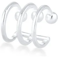 Elli Single-Ohrhaken Ear Cuffs 3er Ohrklemme Kugel Trend 925er Silber