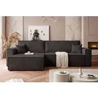 yourhouse24 Ecksofa PARIS XL - Trend-Cord, Schlaffunktion & abnehmbare Bezüge, mit Schlaffunktion und Bettkasten, Seite universal