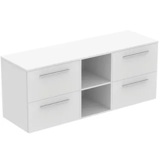 Ideal Standard Möbel-Set 160cm i.life B 4 Auszüge 2 mi.off.Fächer Gr.Chrom Weiß matt, T5844DU T5844DU