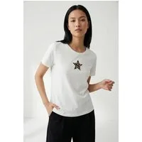 Vero Moda Print-Shirt VMISUMA S/S T-SHIRT JRS BTQ mit Leo-Stern