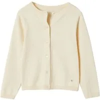 vertbaudet Strickjacke Mädchen Strickjacke BASICS Runder Ausschnitt, Knopfverschluss