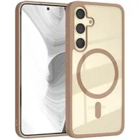 EAZY CASE Handyhülle Transparente Hülle mit MagSafe Samsung Galaxy S24 6,2 Zoll, Silikon Handyhülle, Schutzhülle mit Kameraschutz, Etui TPU Schutz