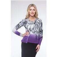 Passioni Strickjacke Twinset mit Blumenmuster und einem unteren Saum in Lila