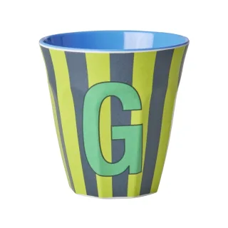 Rice Melamin Becher Buchstabe G / Streifen / Blau 250ml
