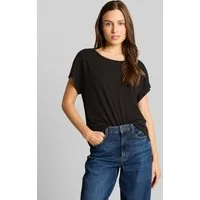TOM TAILOR T-Shirt T-Shirt Loose Fit T-Shirt mit Leinenanteil