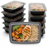 BigDean Lunchbox Wiederverwendbare Meal Prep Boxen mit Deckel (10 Stück), Kunststoff, (Set, 10-tlg., Meal-Prep Boxen), Auslaufsicher, Kompakt, Stapelbar, Mikrowellen & Spülmaschinenfest.