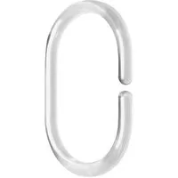 Aqualine Duschvorhangstange Duschvorhangringe 12 Stk., Kunststoff, durchsichtig, Plast, Aqualine-23037