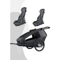 Croozer Fahrradkinderanhänger Yuuna Kid Modul Premium Sitz Geschwister (Yuuna + 2 Prem. Sitze), Zwei kombinierbare Module (Kind u. Hund, 2 Kinder, Hund und Gepäck)