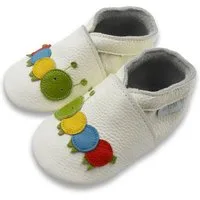 Basrakids Weiche Leder Lauflernschuhe Hausschuhe Lederpuschen Raupe weiß Lauflernschuh (Sowohl drinnen als auch draußen erhältlich) Handgenäht, weiche, leichte, flexible, rutschfest