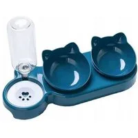 COFI 1453 Futternapf Futternapf-Set mit integriertem Wasserspender 3in1 Trocken-/Nassfutter, abgewinkelte Futternapf
