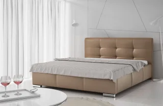 Polsterbett Bett Doppelbett TAYLOR Kunstleder Cappuccino 180x200cm