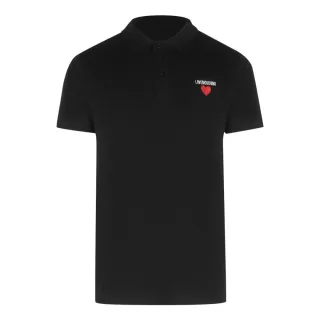 Love Moschino - Poloshirt für Herren, Baumwolle, kurzärmlig (Schwarz)