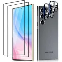 CLM-Tech Displayschutzglas 2X für Samsung Galaxy S25 Ultra 6,8 Zoll, - 4er Set 2X Kameraglas 2X Panzerglas - 9H Glas Schutzfolie, 4 Stück, Unterstützt Fingerabdruck-ID