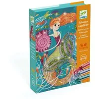 DJECO Kreativset Bastelpackung Glitzerbilder mit Glitzersand