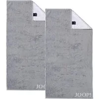 JOOP! Handtuch 2 Stück Joop! Handtuch Classic Silber Grau 1600-76 50x100, Walkfrottier, 100% Baumwolle