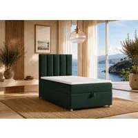 Best for Home Boxspringbett Trinity K10 SINGLE mit Bettkasten & Bonellfederkern, Komfort Topper H3 (Einzelbett, Polsterbett gepolstertes Kopfteil, Jugendbett, Kinderbett versch. Größen, 1-St., 70x200 80x200 90x200 100x200 cm), Stauraum unter dem Bett