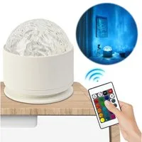 Wrischan Projektionslampe LED Sternenlicht Projektor 16 Farben USB Fernbedienung Nachtlicht, LED fest integriert, 16 Farben, Fernbedienung, Aurora Effekt, USB wiederaufladbar