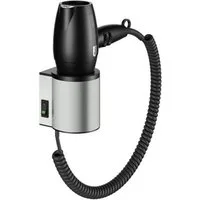 Keuco Haartrockner Plan, mit Wandhalterung, Edelstahl-finish/schwarz