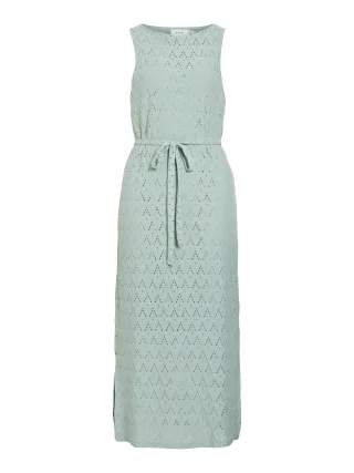 VILA - VIAMALINA S/L MIDI DRESS/VOL/PB Blue Surf - Gr. - XS