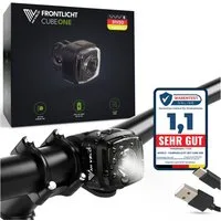 MIVELO Fahrradbeleuchtung CUBE Fahrradlicht Set LED - Akku USB aufladbar wasserdicht, OSRAM LED