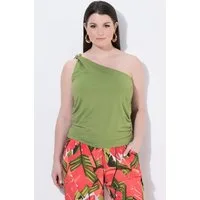 Ulla Popken Longtop Top one Shoulder Slim Zierspange ärmellos
