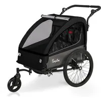 SEPNINE Fahrradkinderanhänger 2 in 1 Faltbarer Fahrradanhänger, 360° Drehbar mit Feder