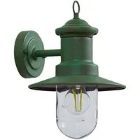 Lindby Außen-Wandleuchte Eloretta, Metall, Grün IP44, 1 x 15 W LED