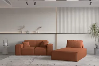 Sofa Set 2-teilig Sezlong und Sofa 2-Sitzer CELES PREMIUM Stoff Ascot Bukla T...