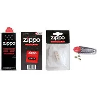 Zippo Feuerzeug Zubehör Set 1 x Benzin 1 x Feuersteine 1 x Docht 1 x Watte