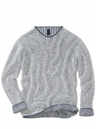 hannes roether Herren Pullover ek10man Metallic 62 % Leinen, 33 % Baumwolle, 5 % Polyamid