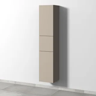 Sanipa 3way Hochschrank mit 2 Türen und 1 Auszug, Sandgrau-Matt SF10267