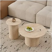 GrandCA HOME Couchtisch 2er Set Couchtisch, Runder Beistelltisch im Modernen Stil (2-St), aus MDF