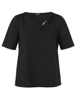 VIA APPIA DUE - T-Shirt V-Ausschnitt 1/2 Arm Schmuck schwarz - Gr. - 48