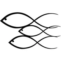 Jumpeak Wanddekoobjekt Kleine Fische Wanddekoration aus Metall, Maritimer Stil, Natürlich, Hergestellt aus Metall,Schwarz,Weiß,4 Größe