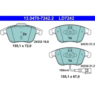 ATE Ceramic Bremsbel?ge vorne Audi Q3 Seat Alhambra VW Sharan Tiguan